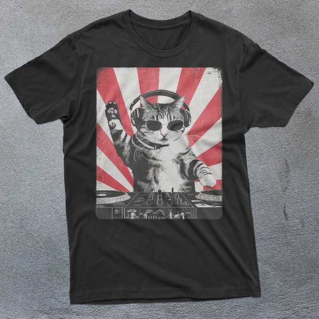 T-shirt DJ DJ Cat Disco Sound Tech Headphone Music (Créateur téléchargé)