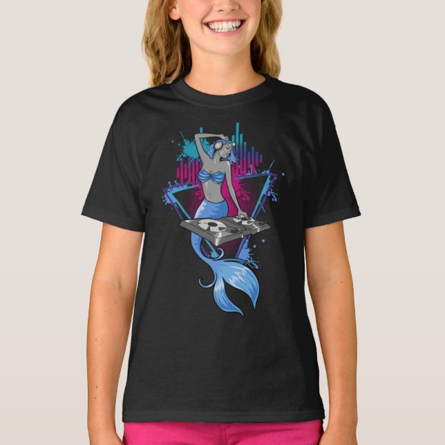 T-shirt DJ Girl With Headphones Mixer Cute Aesthetic DJ Me (Devant)