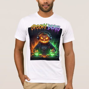 T-shirt DJ Halloween Jack-o-lanterne éffrayant bat