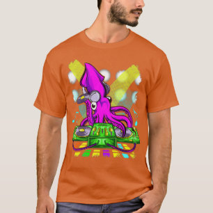T-shirt DJ House Music Octopus Disque Jockey Love Music