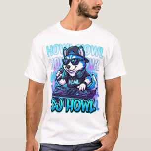 T-shirt DJ Howl Husky – Amateur de musique de chien drôle