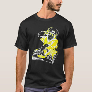T-shirt DJ Monkey Music Party Amusants Lunettes de soleil