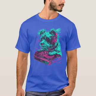 T-shirt DJ Musique Chien Artwork EDM BeatmakerélectronicDJ