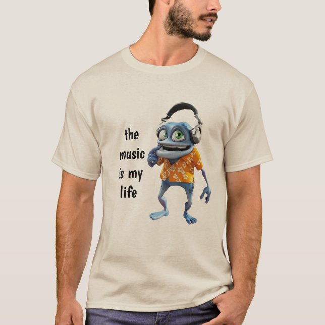 T-shirt DJ musique folle grenouille (Devant)