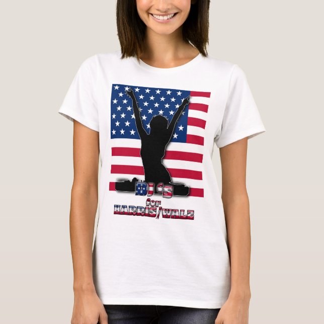 T-SHIRT DJ POUR FEMME POUR HARRIS WALZ (Devant)
