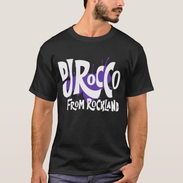 T-shirt DJ Rocco From Rockland Logo White Lettering (Devant)