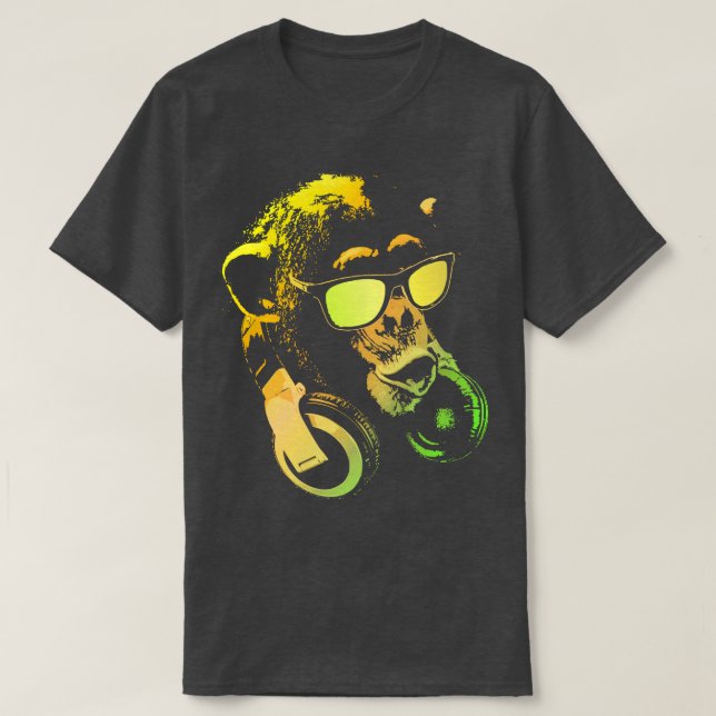 T-shirt DJ singe jaune (Design devant)