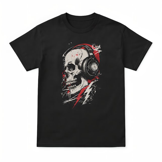 T-shirt DJ Skull Headphones Lightning Music Electronic Got (Créateur téléchargé)
