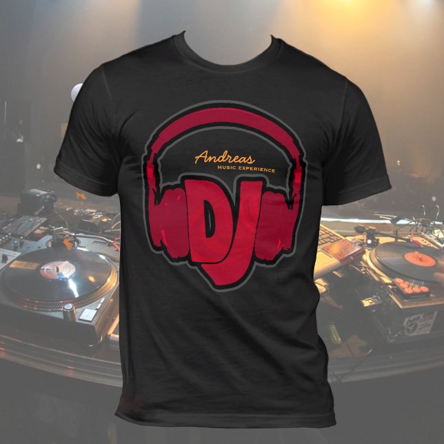 T-shirt DJ Tee noir personnalisé (Créateur téléchargé)