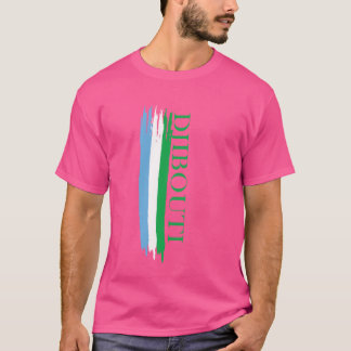 T-shirt djibouti Drapeau couleurs rayures