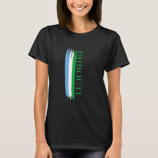 T-shirt djibouti Drapeau couleurs rayures