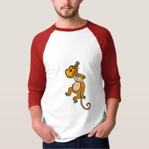 T-shirt DL singe drôle avec la chemise de guitare