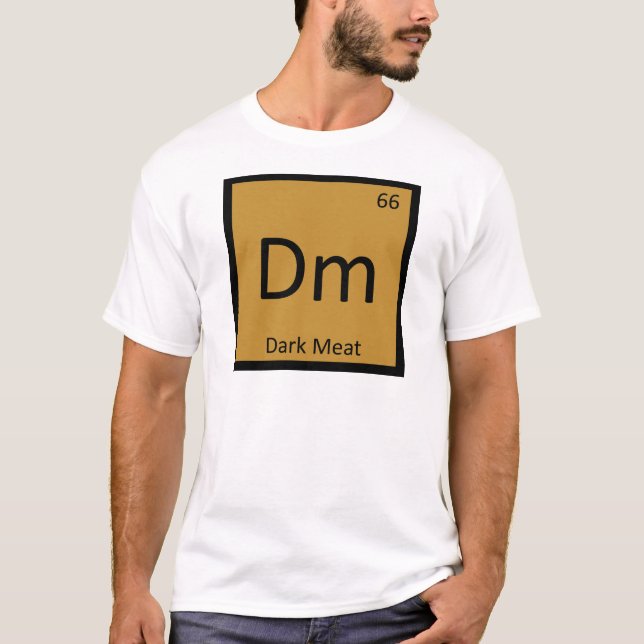 T-shirt Dm - Chimie de la viande noire Symbole de table pé (Devant)