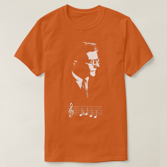 T-shirt Dmitri Shostakovich DSCH motif notes musicales Cad (Design devant)