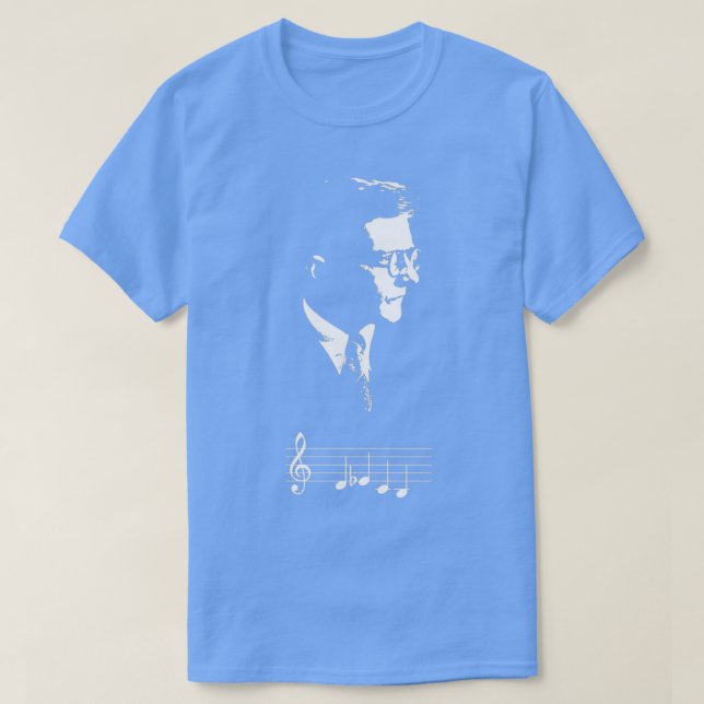 T-shirt Dmitri Shostakovich DSCH motif notes musicales Cad (Design devant)