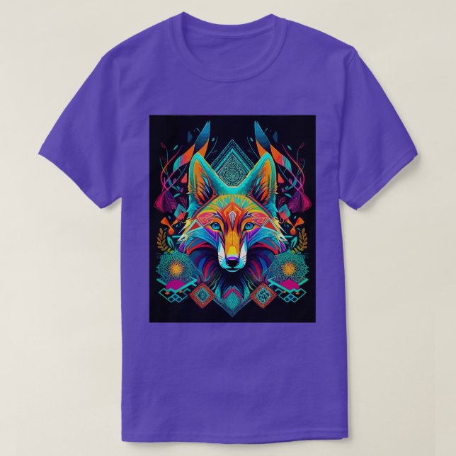 T-shirt DMT Art Shamanic Fox 2 (Design devant)