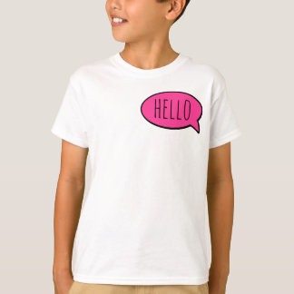 T-shirt DNOOSR Cute Pink Speech Bubble Hello Kids