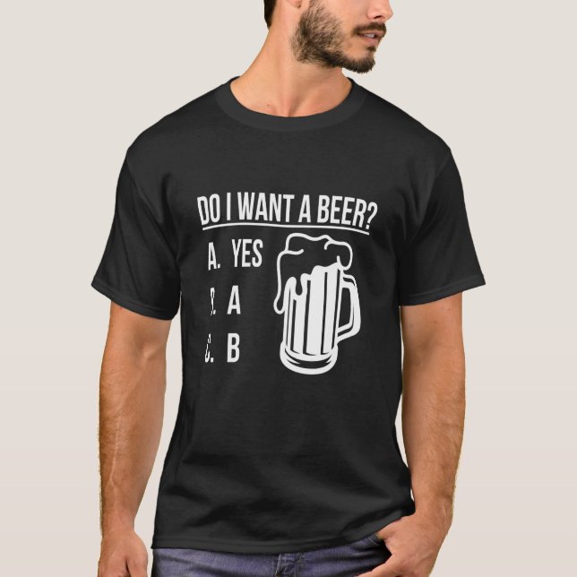 T-shirt Do i want a beer Green Lucky Shamrock St Patrick's (Devant)