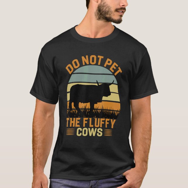 T-shirt Do Not Pet The Fluffy Cows Bison_3 (Devant)