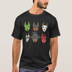 T-shirt Doberman Caractères Halloween Drôle chien amusant