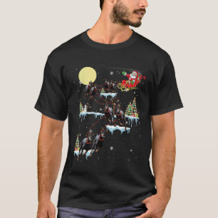 T-shirt Doberman Christmas Père Noël Sleigh Funny Chien Lo