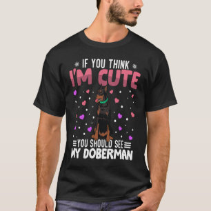 T-shirt Doberman Coeur Saint Valentin Animal pour femmes K