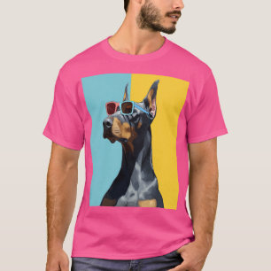 T-shirt Doberman cool avec des lunettes de soleil