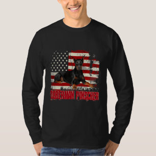 T-shirt Doberman, drapeau américain vintage