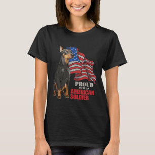 T-shirt Doberman Fier D'Être Un Soldat Américain