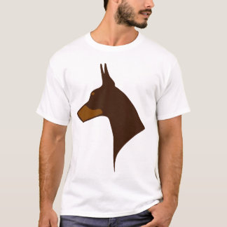 T - Shirt - Doberman Kopf in Rot und Rost