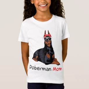 T-Shirt Doberman Maman Chien Bandana Animal Lover Cadeau