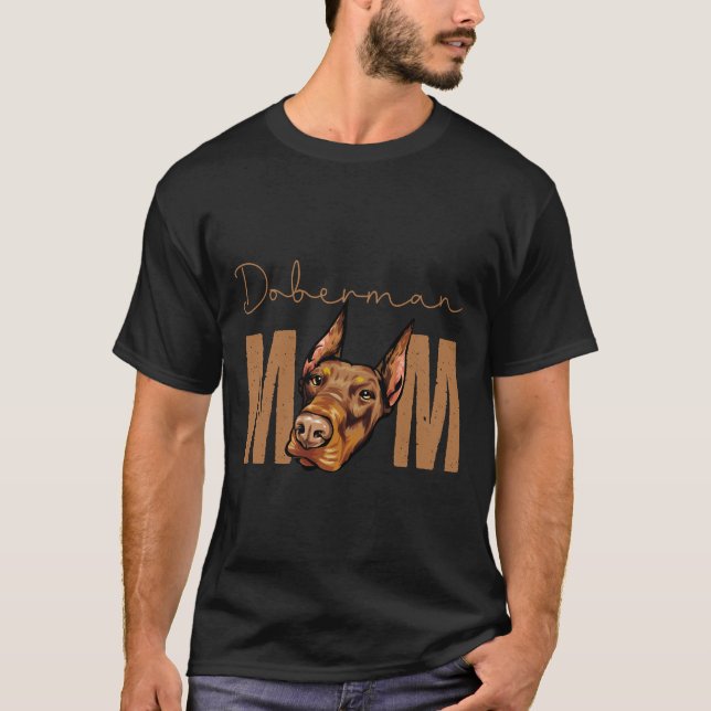 T-shirt Doberman Maman Chien Maman Idée Pour Le Propriétai (Devant)