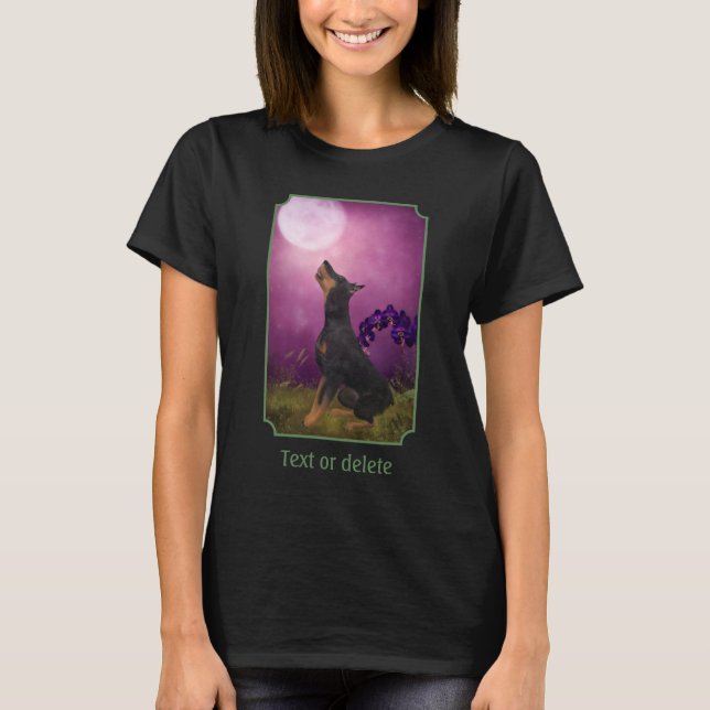 T-shirt Doberman Pinscher Fantasy Orchids Dog Art  (Devant)