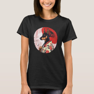 T-shirt Doberman Pinscher Geisha Chien Drôle Kimono