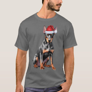 T-shirt Doberman Pinscher Noël drôle de chien de vacances