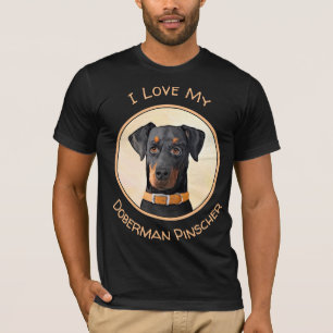 T-shirt Doberman Pinscher Peinture non découpée Art origin