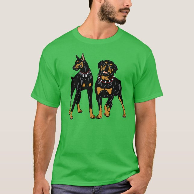 T-shirt dobermann et rottweiler (Devant)