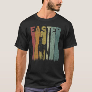 T-shirt Dobermann Jour de Pâques Graphique Rétro Drôle Pâq
