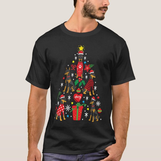 T-shirt Dobermann K9 Unit Christmas  Dog (Devant)
