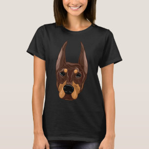 T-shirt Dobermann Rouge Et Rouille