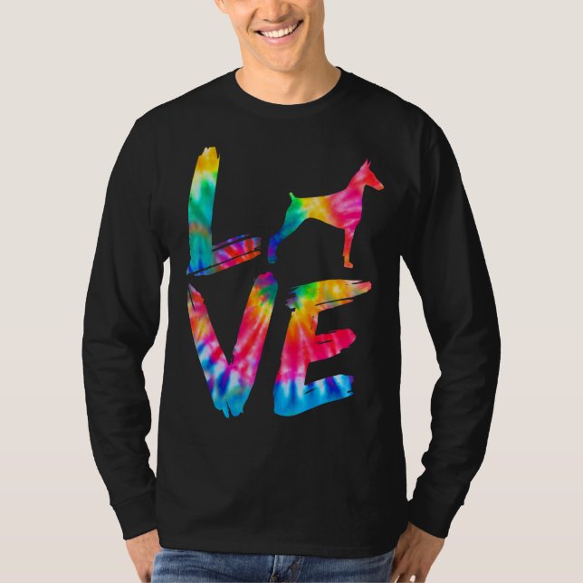 T-shirt Dobermann Tie Dye Log Chien Maman Papa (Devant)