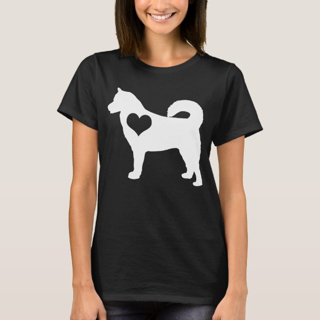 T-shirt d'obscurité de coeur de Malamute d'Alaska (Devant)