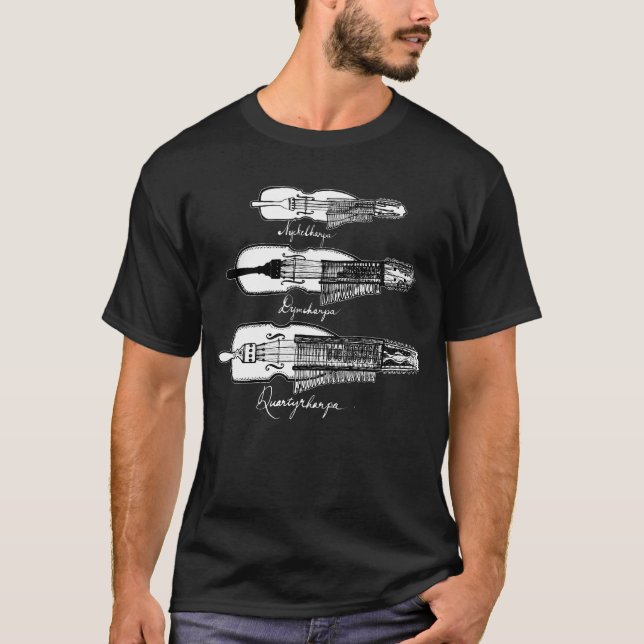 T-shirt d'obscurité de Nyckelharpa des hommes (Devant)