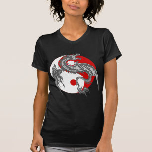 T-shirt d'obscurité de Yin Yang de dragon
