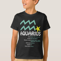 T-shirt d'obscurité d'enfants de traits de Verseau