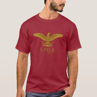 T-shirt d'obscurité d'or de SPQR Eagle