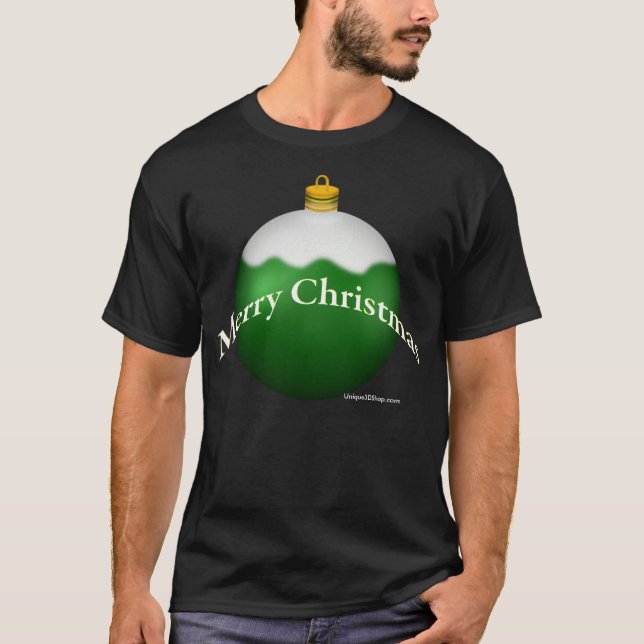 T-shirt d'obscurité d'ornement de Noël de globe en (Devant)