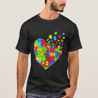 T-shirt Docteur Coeur Puzzle Pièces Soutien Autisme Prix