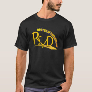 T-SHIRT DOCTEUR OF PSYCHOLOGY YELLOW LOGO DE PSYD