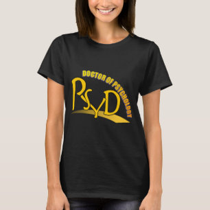 T-SHIRT DOCTEUR OF PSYCHOLOGY YELLOW LOGO DE PSYD